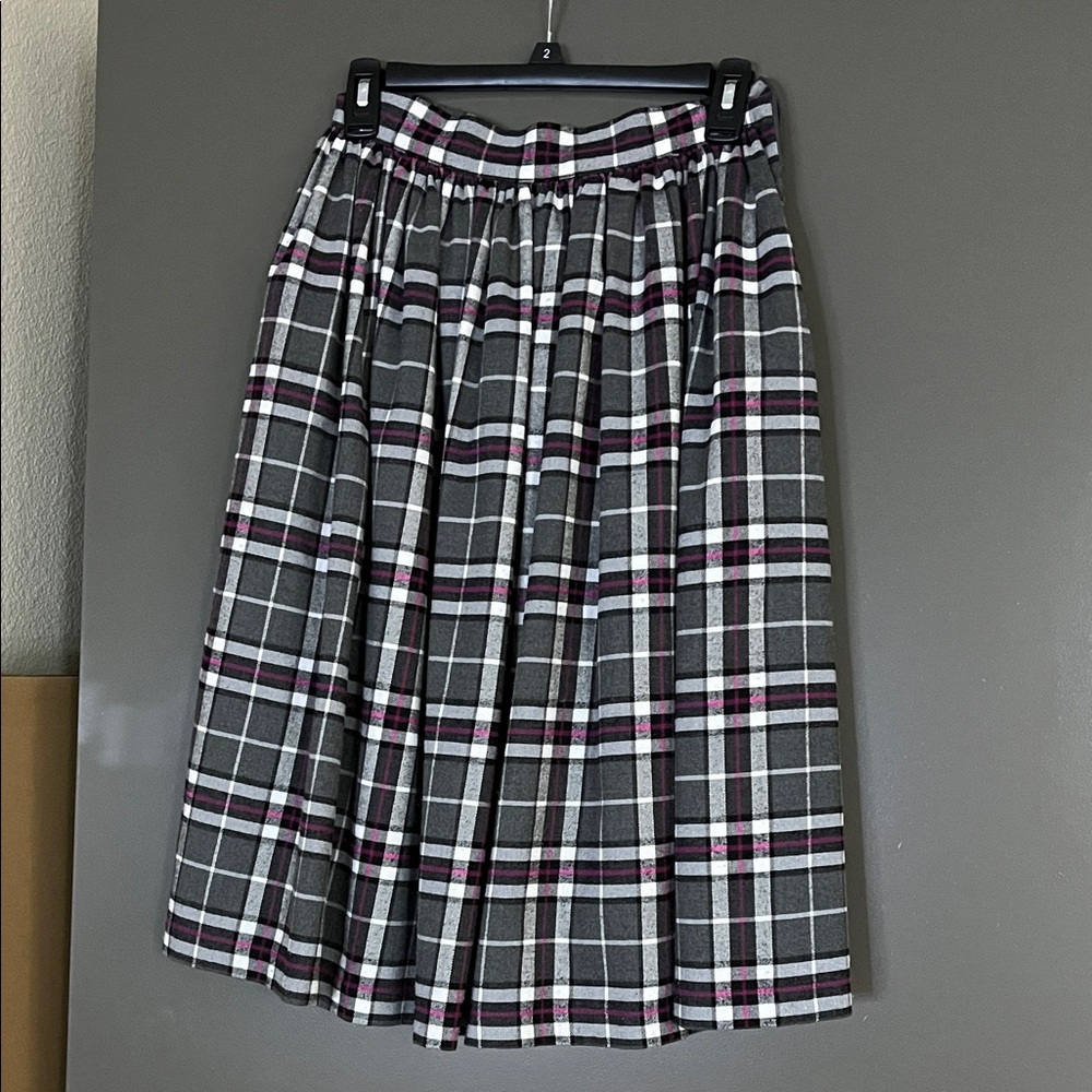 Plaid winter Skirt in Black/Gray